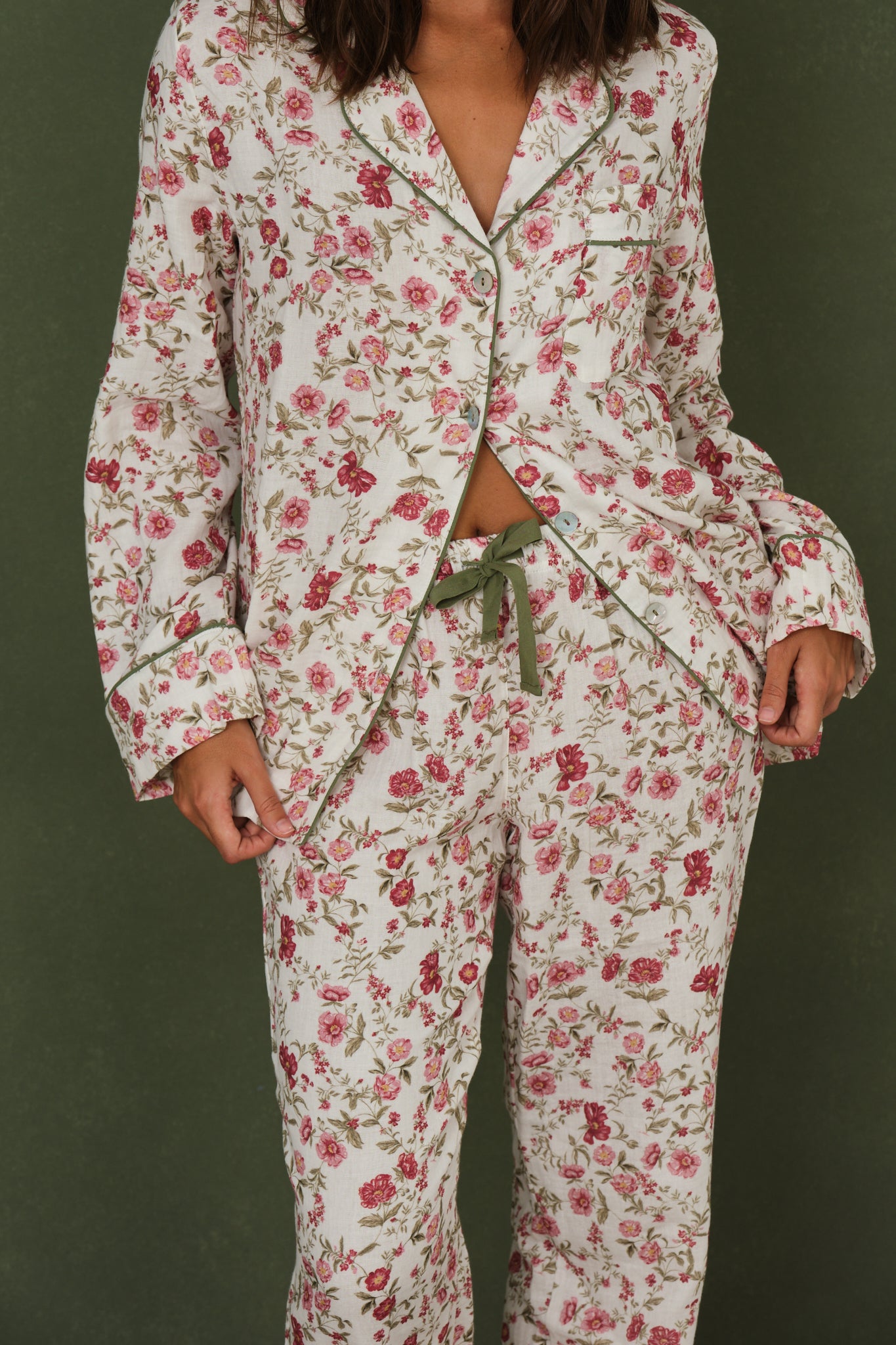 Pyjama Femme Fleur Rouge