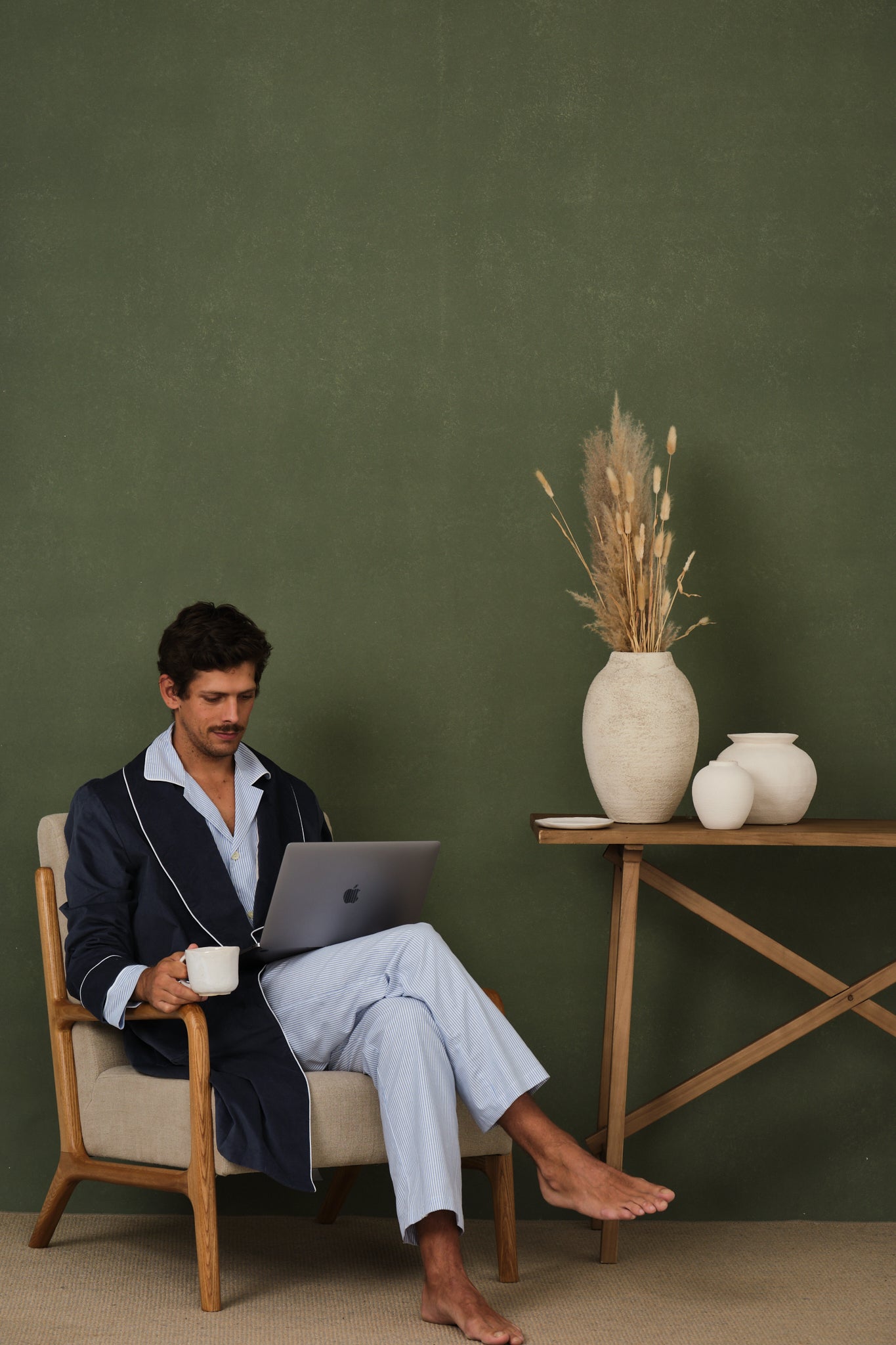 Robe de Chambre Homme Bleu Indigo