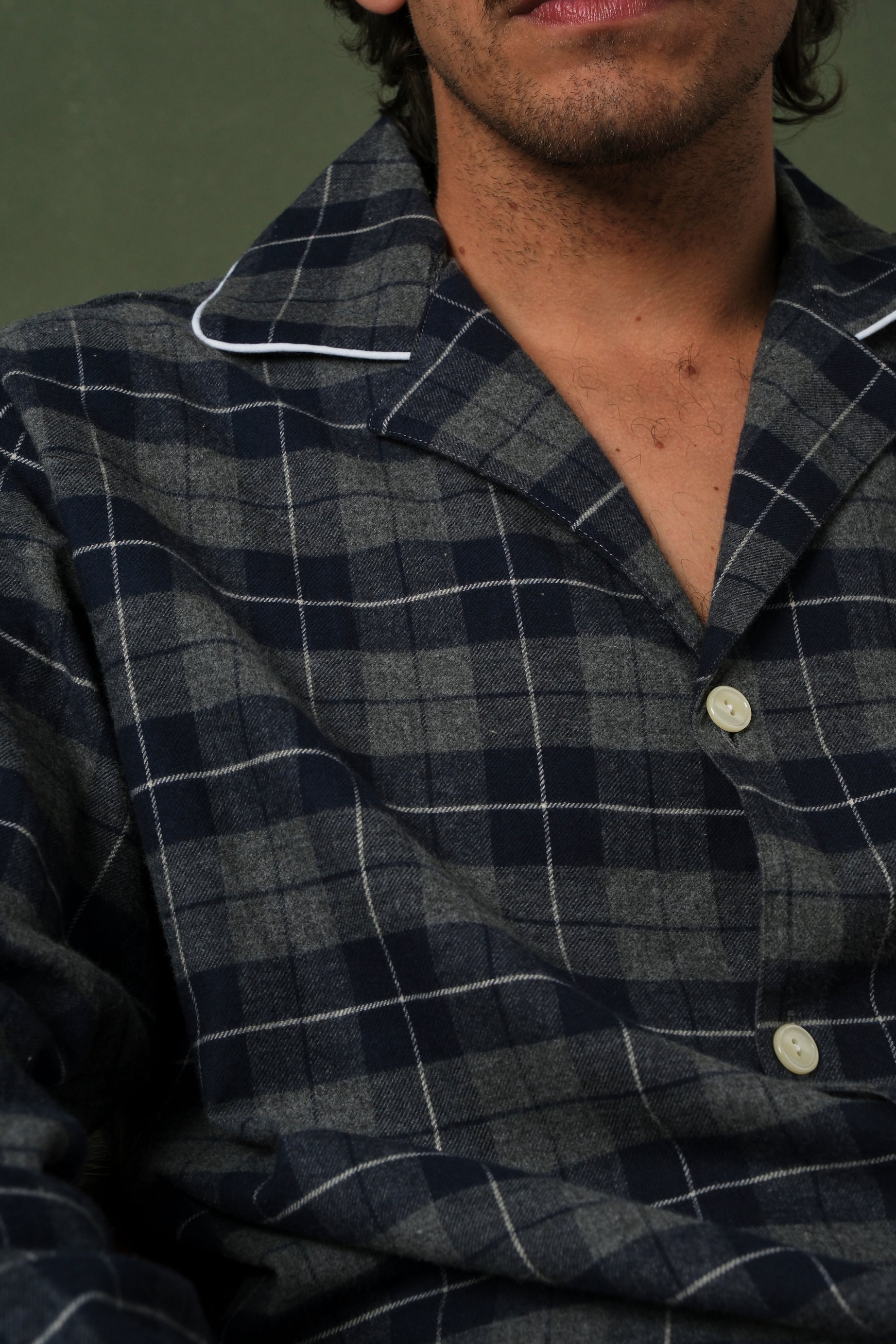 Pijama Hombre Cuadro Escocés Navy