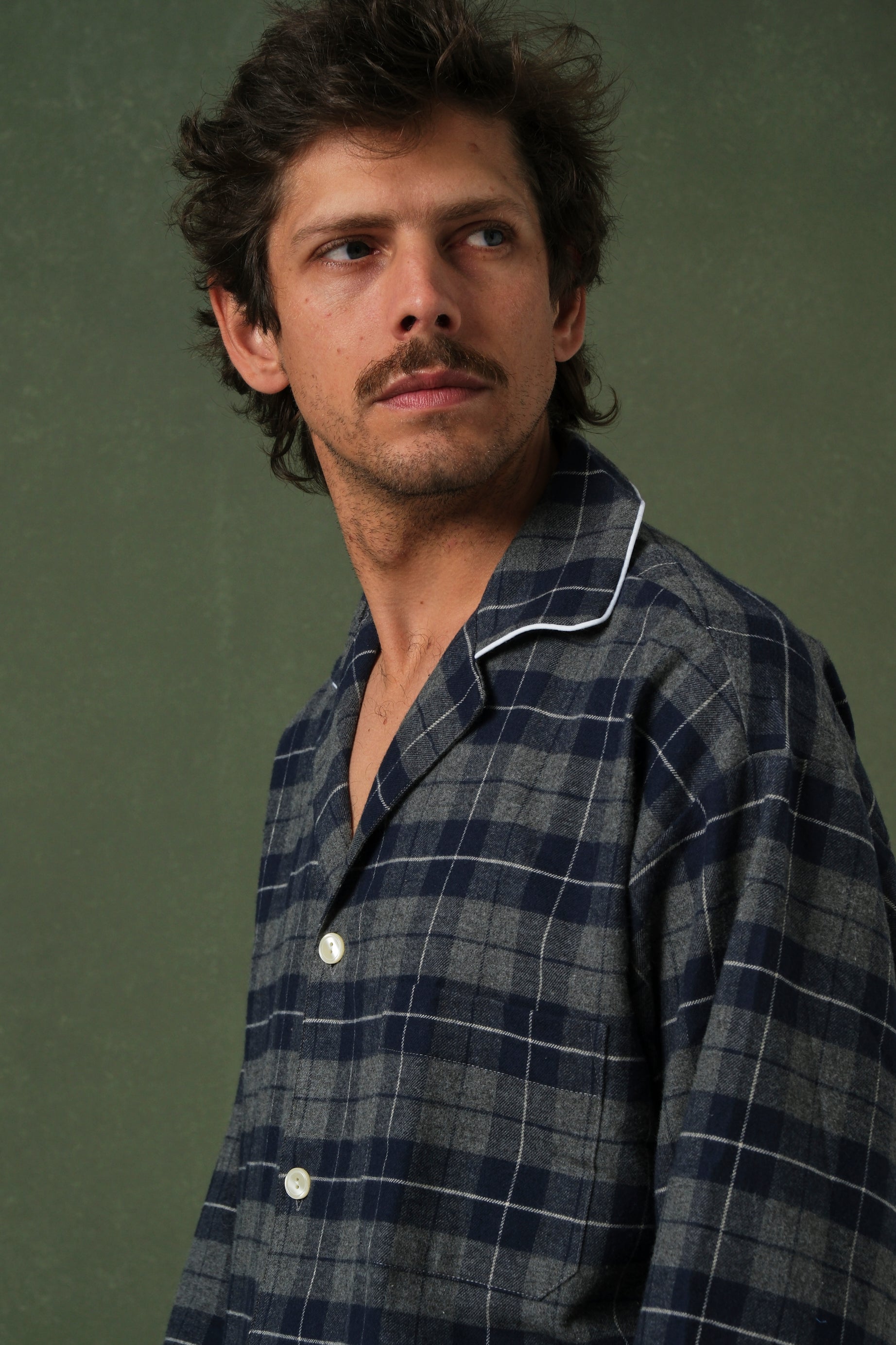 Pijama Hombre Cuadro Escocés Navy