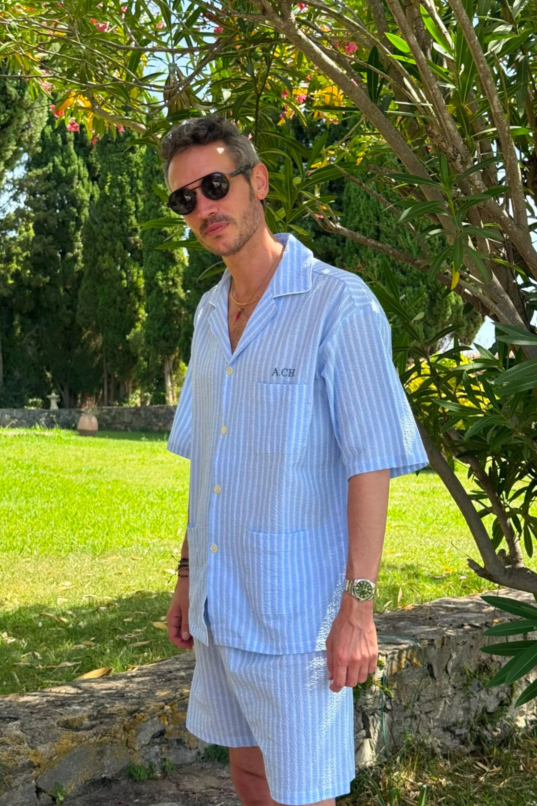 Pijama corto hombre Marcos Raya azul