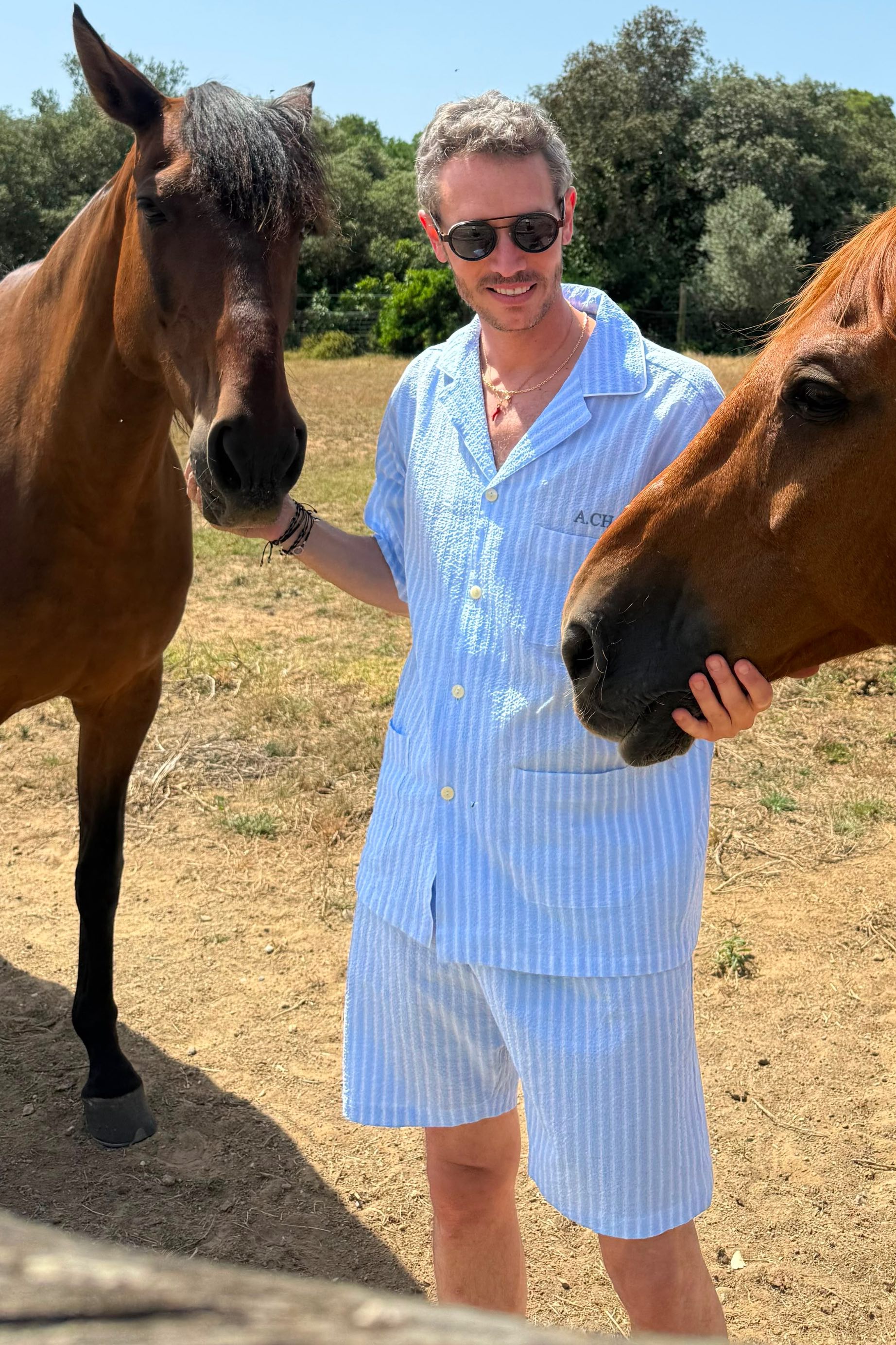 Pijama corto hombre Marcos Raya azul