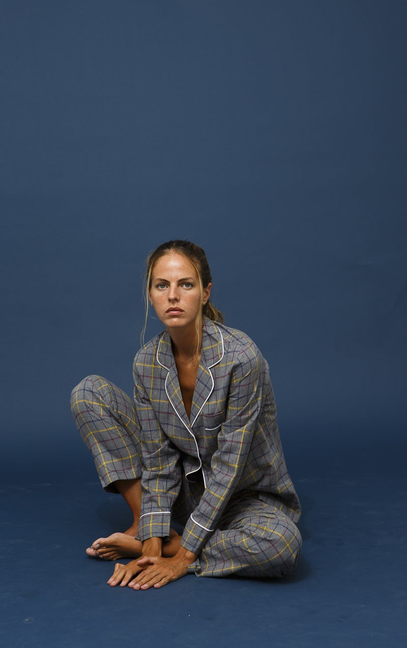 Pyjama long à carreaux colorés 